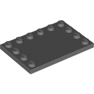 Lego destička 4x6 se study na kraji, tmavě modro šedá (4249527, 4271648, 6000647, 6199511)